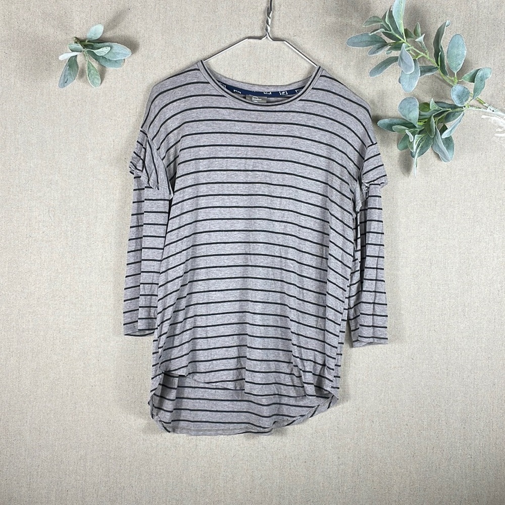 Left Coast Dolan > Striped Quarter Sleeve Top Medium - Picture 2 of 8